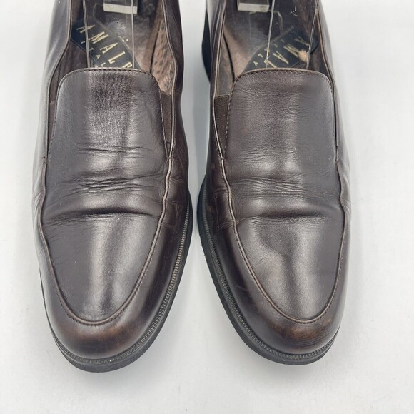 Amalfi Italy Womens Leather Shoes Brown Size 8 B Career Loafers - Picture 4 of 16